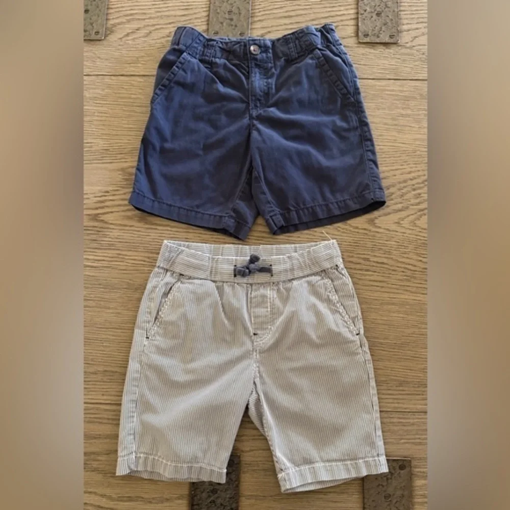 Boys Navy and Striped Shorts Set  Set of two